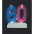 Number 60 Flashing Holder with Birthday Candles Online Hot Sale