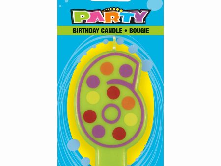 Number 6 Decorative Birthday Candle Hot on Sale