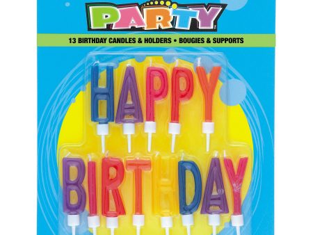 Happy Birthday Letter Candles in Holders Hot on Sale