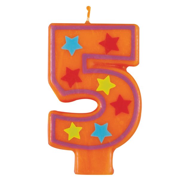 Number 5 Decorative Birthday Candle For Sale