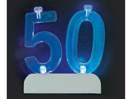 Number 50 Flashing Holder with Birthday Candles Fashion